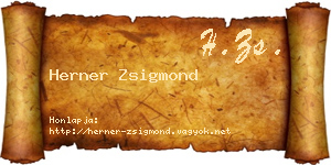 Herner Zsigmond névjegykártya